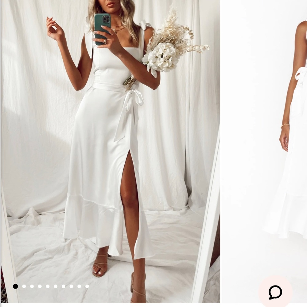 Show me your Mumu white Claire midi dress.
